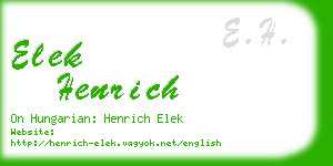 elek henrich business card